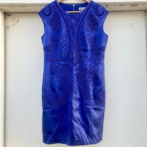 Sleeveless Royal Blue Silk Dress